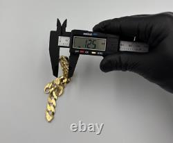 LARGE 9ct Yellow Gold on Silver Solid Curb Chain Bracelet 9 inch 12.5MM