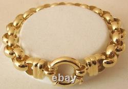LARGE GENUINE 9K 9ct SOLID Gold PLAIN BELCHER Bracelet with BOLT RING CLASP