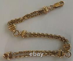L@@k Beautiful Chunky Heavy Solid 9ct Gold Bracelet Victorian Albertina Style