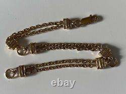 L@@k Beautiful Chunky Heavy Solid 9ct Gold Bracelet Victorian Albertina Style