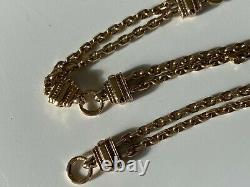 L@@k Beautiful Chunky Heavy Solid 9ct Gold Bracelet Victorian Albertina Style