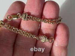 L@@k Beautiful Chunky Heavy Solid 9ct Gold Bracelet Victorian Albertina Style