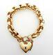 Ladies 9ct (375, 9k) Rose Gold Belcher Chain Bracelet With Heart Padlock