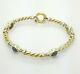 Ladies 9ct (375,9k) Two Toned Yellow & White Gold Natural Black Pearl Bracelet