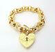 Ladies 9ct (375,9k) Yellow Gold Large Belcher Chain Bracelet With Heart Locket
