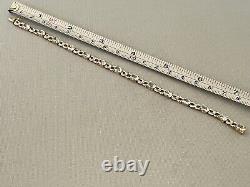 Ladies 9ct Gold, Aquamarine & Diamond Bracelet, DIA, 8.2g7.5Long + Box