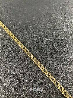 Ladies 9ct Gold Bracelet Double Round Link 3.20g 7.25 Inches