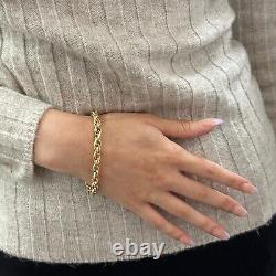 Ladies 9ct Gold Bracelet Fancy Prince Of Wales Yellow 5.5mm Wide 6g 7.5 Inches