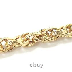 Ladies 9ct Gold Bracelet Fancy Prince Of Wales Yellow 5.5mm Wide 6g 7.5 Inches