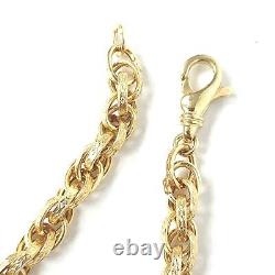 Ladies 9ct Gold Bracelet Fancy Prince Of Wales Yellow 5.5mm Wide 6g 7.5 Inches