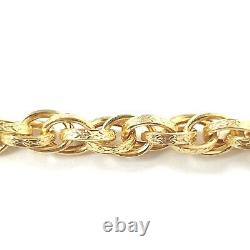 Ladies 9ct Gold Bracelet Fancy Prince Of Wales Yellow 5.5mm Wide 6g 7.5 Inches