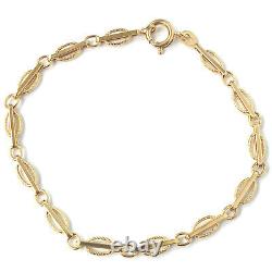 Ladies 9ct Gold Bracelet Yellow Fancy Link Hallmarked 4.4mm Wide 2.8g 7.5 Inches