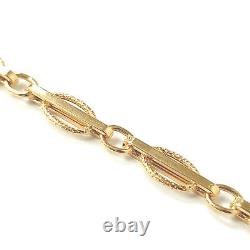 Ladies 9ct Gold Bracelet Yellow Fancy Link Hallmarked 4.4mm Wide 2.8g 7.5 Inches