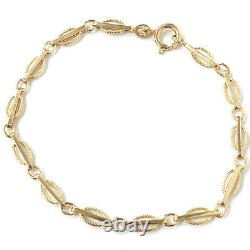 Ladies 9ct Gold Bracelet Yellow Fancy Link Hallmarked 4.4mm Wide 2.8g 7.5 Inches