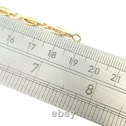 Ladies 9ct Gold Bracelet Yellow Fancy Link Hallmarked 4.4mm Wide 2.8g 7.5 Inches