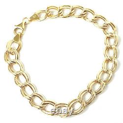 Ladies 9ct Gold Bracelet Yellow Gold Open Link 7.5mm Wide Fancy 3.3g 7.5 Inches