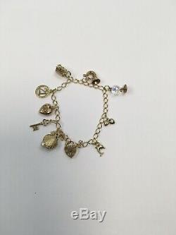 Ladies 9ct Gold Charm Bracelet