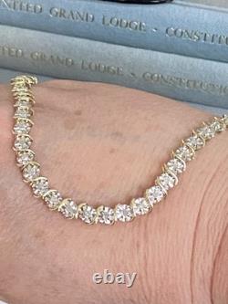 Ladies 9ct Gold & Diamond Tennis Bracelet, 6.6g, 7.5 Stamped 1.00ct DIA & Box