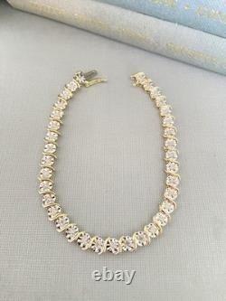 Ladies 9ct Gold & Diamond Tennis Bracelet, 6.6g, 7.5 Stamped 1.00ct DIA & Box