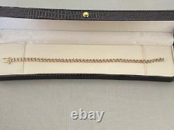 Ladies 9ct Gold & Diamond Tennis Bracelet, 6.6g, 7.5 Stamped 1.00ct DIA & Box