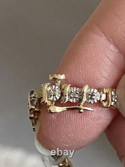 Ladies 9ct Gold & Diamond Tennis Bracelet, 6.6g, 7.5 Stamped 1.00ct DIA & Box