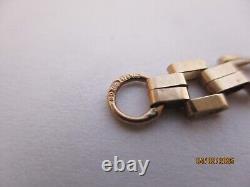 Ladies 9ct Gold Garnet link chain Bracelet 3.4g 18cm 7 marked 375