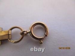 Ladies 9ct Gold Garnet link chain Bracelet 3.4g 18cm 7 marked 375