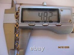 Ladies 9ct Gold Garnet link chain Bracelet 3.4g 18cm 7 marked 375