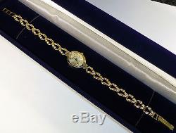 Ladies 9ct Gold Geneve Bracelet Watch, 7 7 1/2