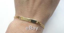 Ladies 9ct Solid Gold Curb ID Bracelet 3 grams 7 1/2