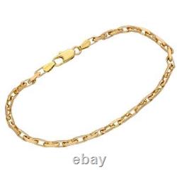 Ladies 9ct Yellow Gold Belcher Bracelet 7.5