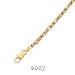 Ladies 9ct Yellow Gold Belcher Bracelet 7.5