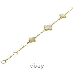 Ladies 9ct Yellow Gold Mother of Pearl Bracelet 7.5