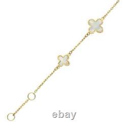 Ladies 9ct Yellow Gold Mother of Pearl Bracelet 7.5