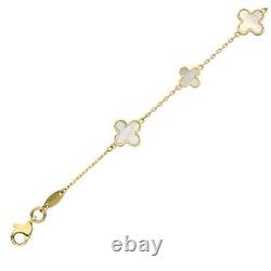 Ladies 9ct Yellow Gold Mother of Pearl Bracelet 7.5