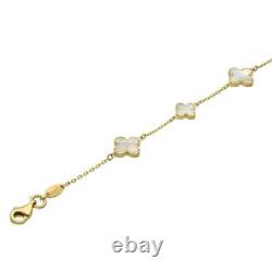 Ladies 9ct Yellow Gold Mother of Pearl Bracelet 7.5