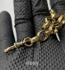 Ladies 9ct Yellow Gold On Silver Belcher Bracelet 8 Inch