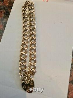 Ladies 9ct solid gold charm bracelet 12 grams