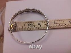 Ladies 9ct white gold hinged bangle/ bracelet with tiny chip diamonds pre owned