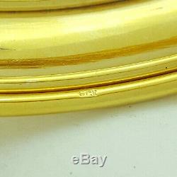Ladies Bangle 9ct (375, 9K) Yellow Gold Solid Thick Raised Round Bangle