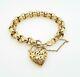 Ladies Belcher Bracelet 9ct Yellow Gold Heart Padlock Preloved Rrp $4290