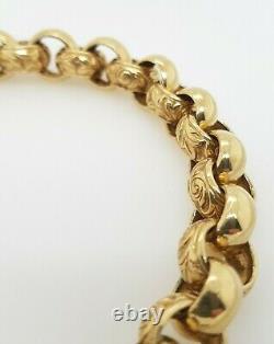 Ladies Belcher Bracelet 9ct Yellow Gold Heart Padlock Preloved RRP $4290