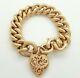 Ladies Bracelet 9ct (375, 9k) Rose Gold Curb Chain 59.99gr Bracelet Heart Locket