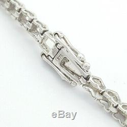 Ladies Bracelet 9ct (375, 9K) White Gold (1.00ct) Heart Diamond Tennis Bracelet