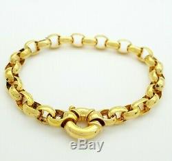 Ladies Bracelet 9ct (375, 9K) Yellow Gold Belcher Chain Bracelet