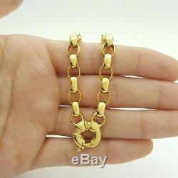 Ladies Bracelet 9ct (375, 9K) Yellow Gold Belcher Chain Bracelet