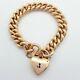 Ladies Bracelet Rose Gold 9ct (375,9k) Curb Bracelet With Heart Lock