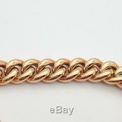 Ladies Bracelet Rose Gold 9ct (375,9K) Curb Bracelet with Heart Lock