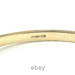 Ladies Gold Bangle 9ct Yellow Hinged Glitter Style Hallmarked 6.5 inch Wrist