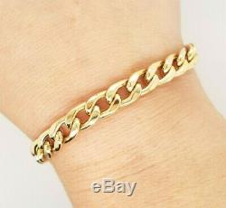 Ladies Gold Bracelet 9ct Yellow Gold Curb Links Heart Padlock Preloved